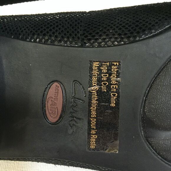 Clarks Artisan Caswell Genoa Loafers Size 8 Snake Embossed Leather Black/Gold - Picture 10 of 10